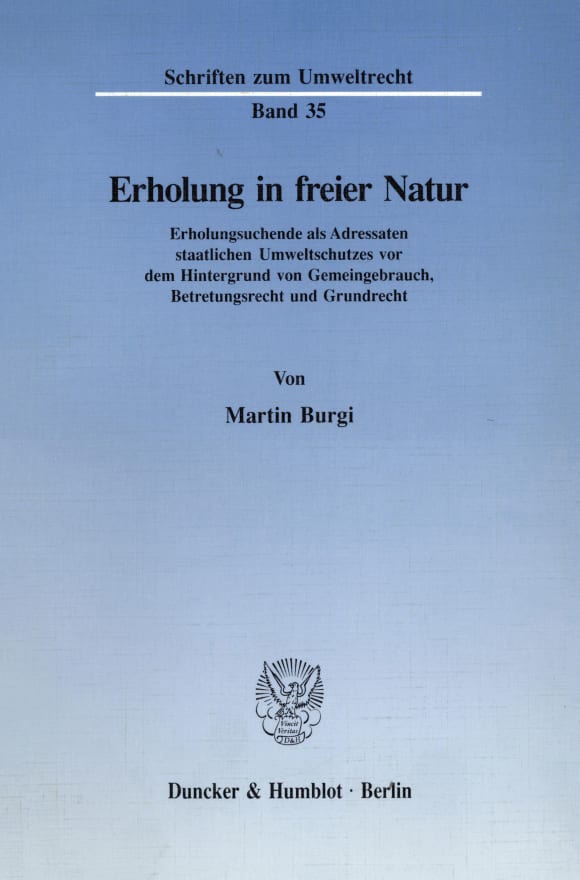 Cover Erholung in freier Natur