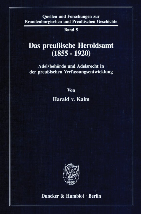 Cover Das preußische Heroldsamt (1855 - 1920)