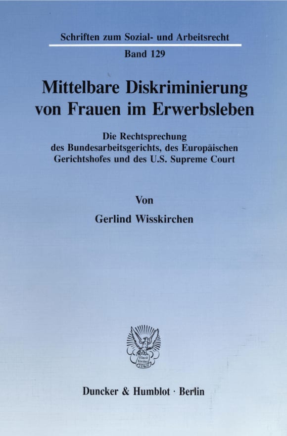 Cover Mittelbare Diskriminierung von Frauen im Erwerbsleben