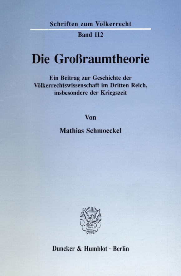 Cover Die Großraumtheorie