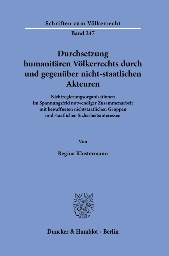 Cover Durchsetzung humanitären Völkerrechts durch und gegenüber nicht-staatlichen Akteuren