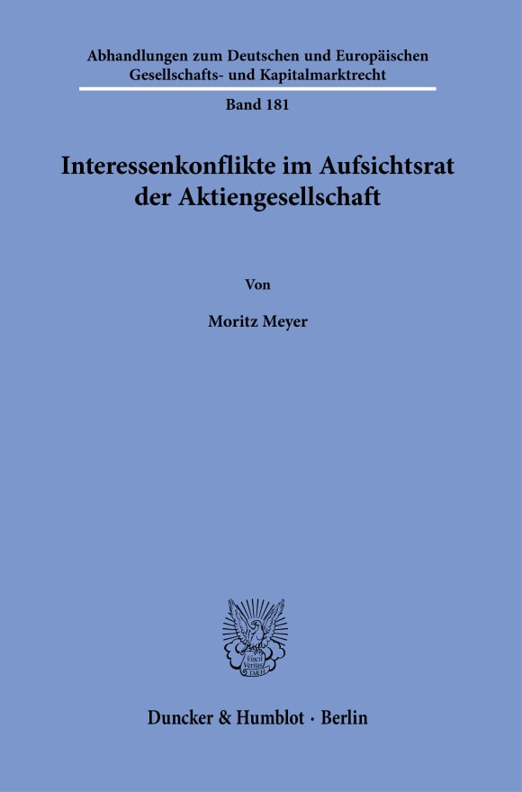 Cover Interessenkonflikte im Aufsichtsrat der Aktiengesellschaft