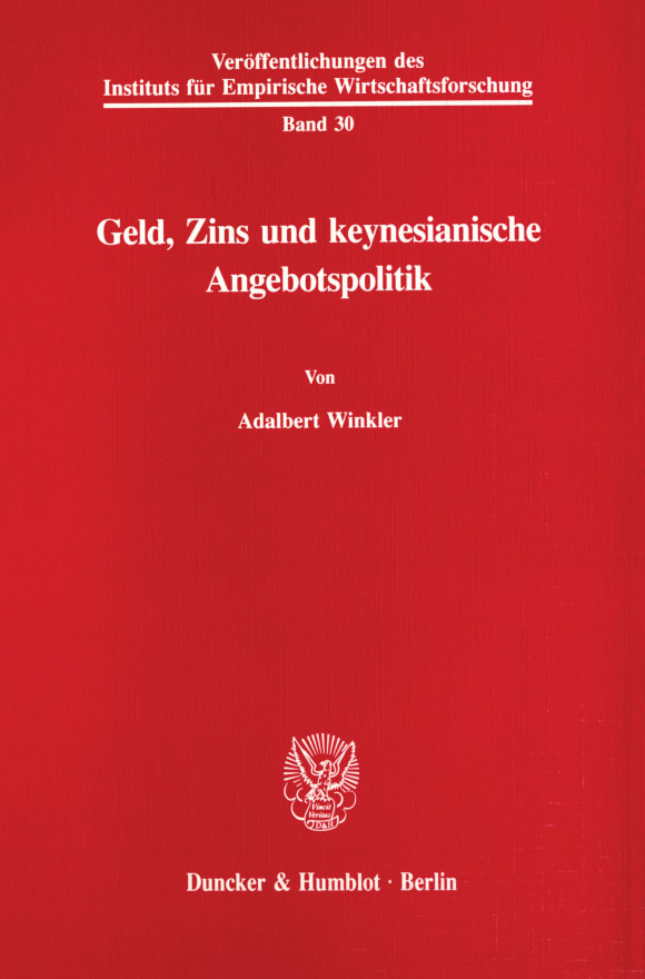 Cover Geld, Zins und keynesianische Angebotspolitik