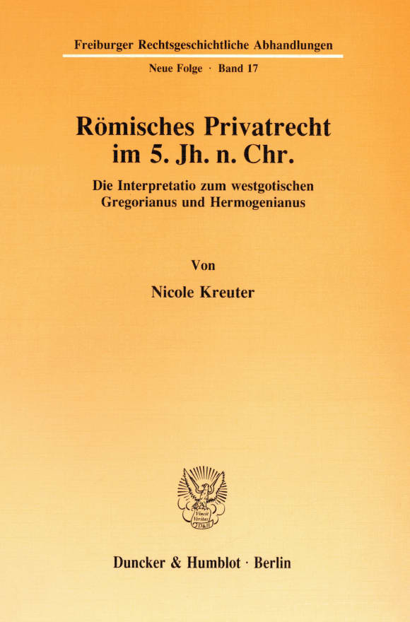 Cover Römisches Privatrecht im 5. Jh. n. Chr