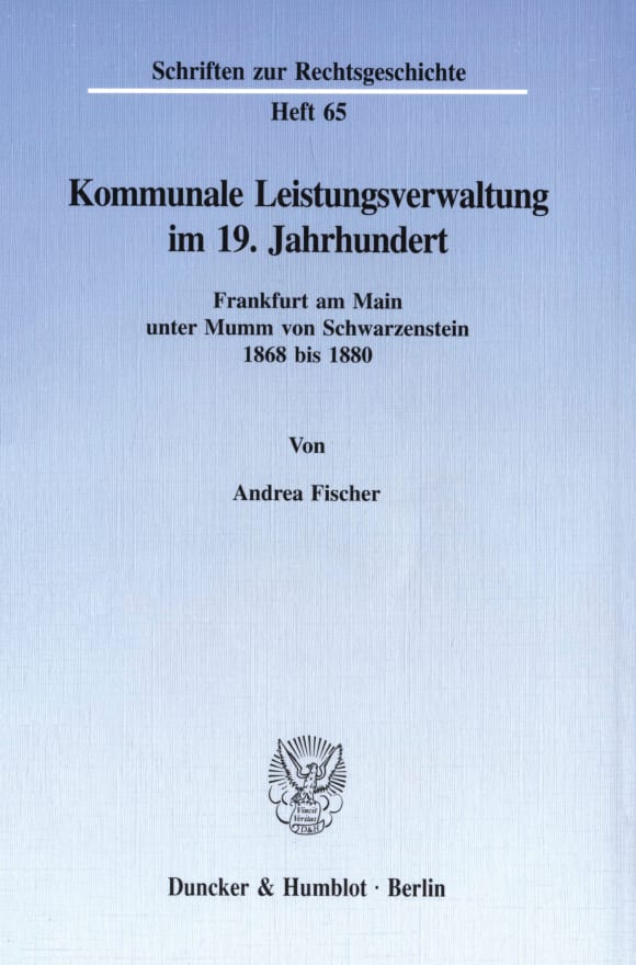 Cover Kommunale Leistungsverwaltung im 19. Jahrhundert