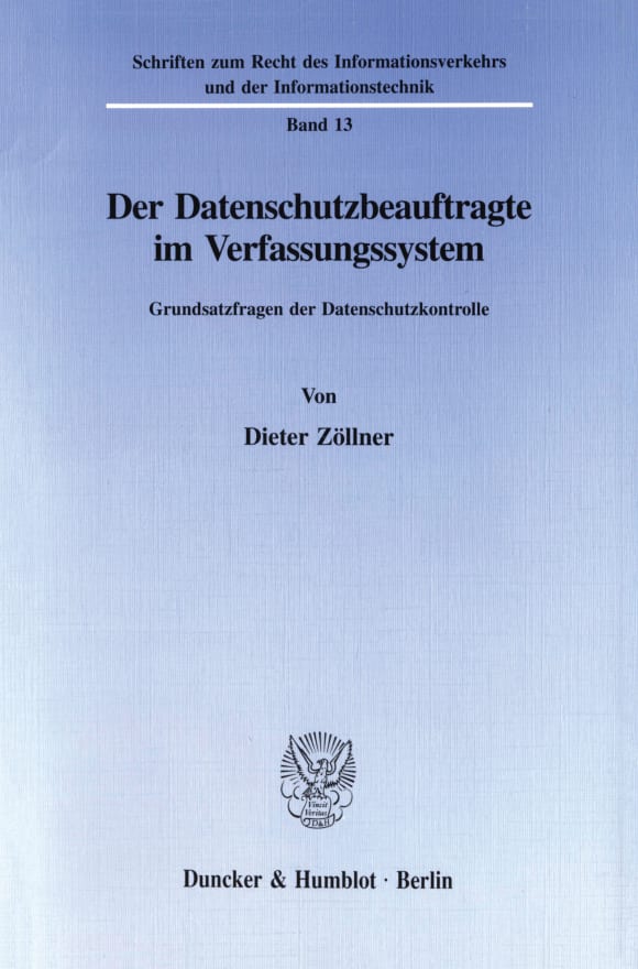 Cover Der Datenschutzbeauftragte im Verfassungssystem