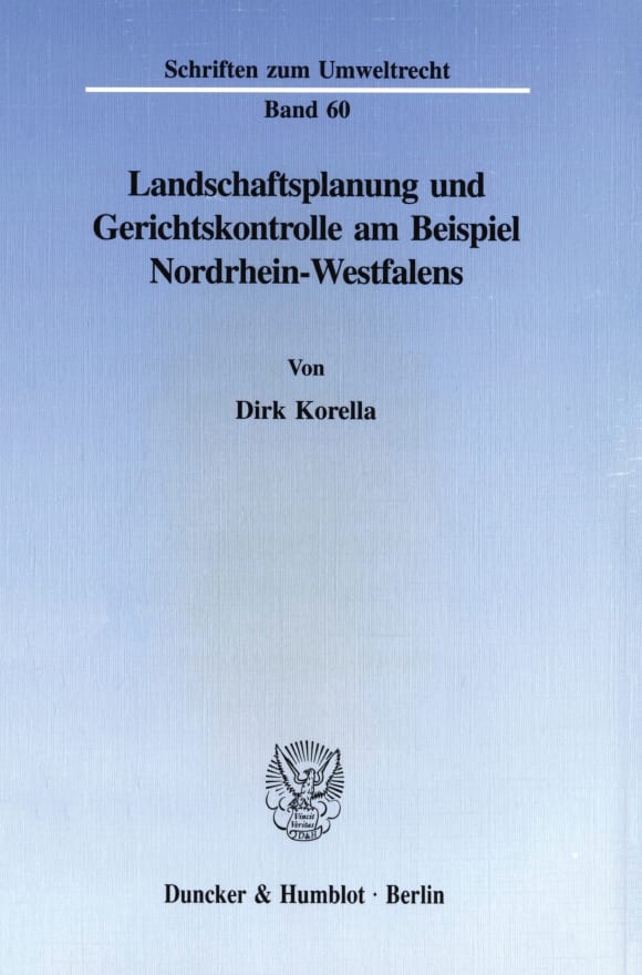 Cover Landschaftsplanung und Gerichtskontrolle am Beispiel Nordrhein-Westfalens