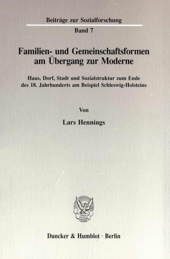 Cover Familien- und Gemeinschaftsformen am Übergang zur Moderne