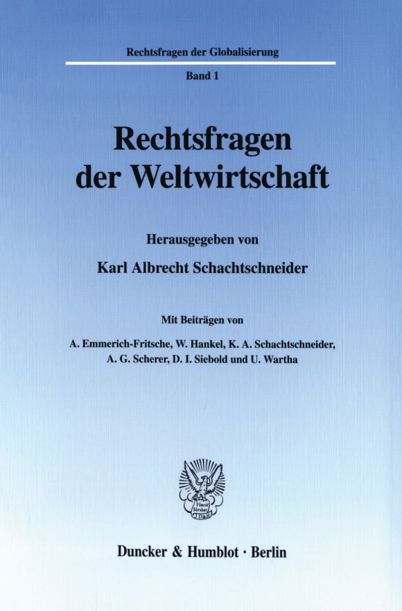 Cover Rechtsfragen der Weltwirtschaft