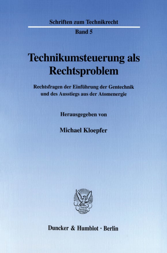 Cover Technikumsteuerung als Rechtsproblem