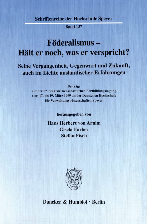 Cover Föderalismus - Hält er noch, was er verspricht?