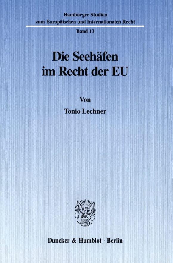 Cover Die Seehäfen im Recht der EU