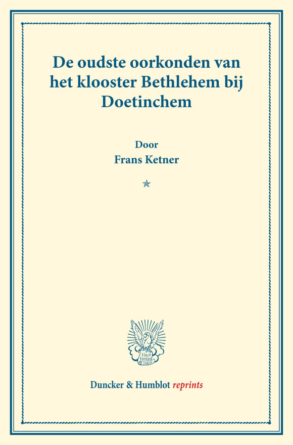 Cover De oudste oorkonden van het klooster Bethlehem bij Doetinchem