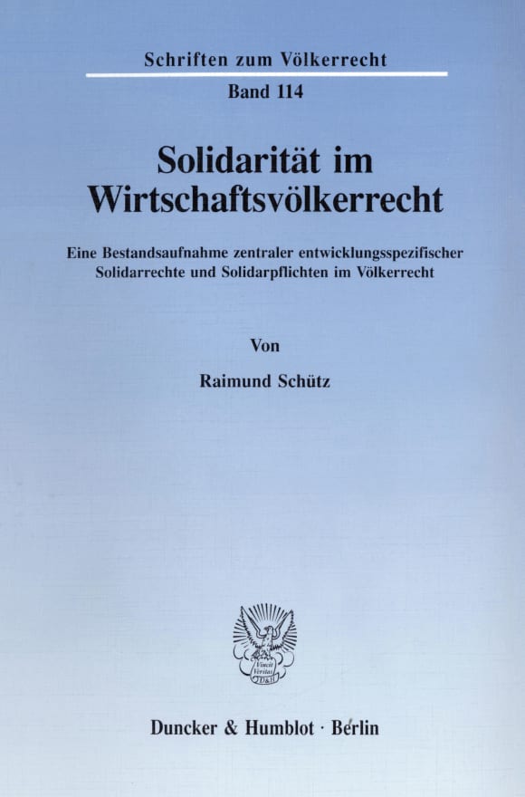 Cover Solidarität im Wirtschaftsvölkerrecht