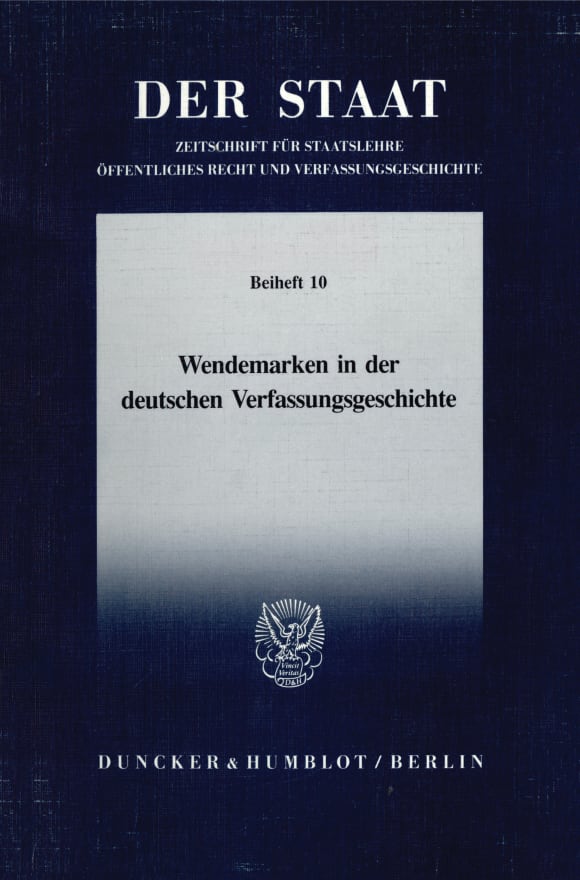 Cover Wendemarken in der deutschen Verfassungsgeschichte