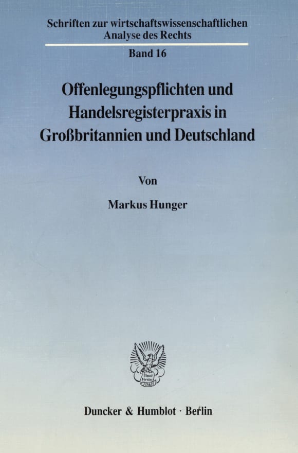 Cover Offenlegungspflichten und Handelsregisterpraxis in Großbritannien und Deutschland