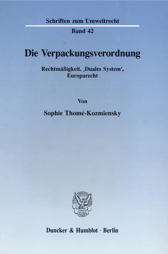 Cover Die Verpackungsverordnung