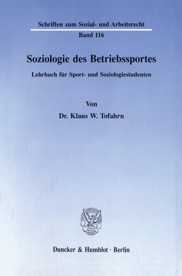 Cover Soziologie des Betriebssportes