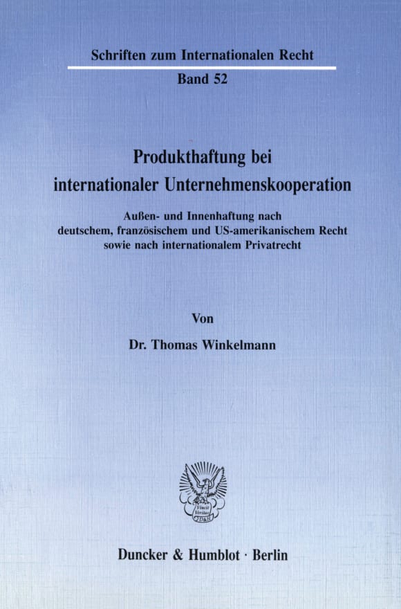 Cover Produkthaftung bei internationaler Unternehmenskooperation