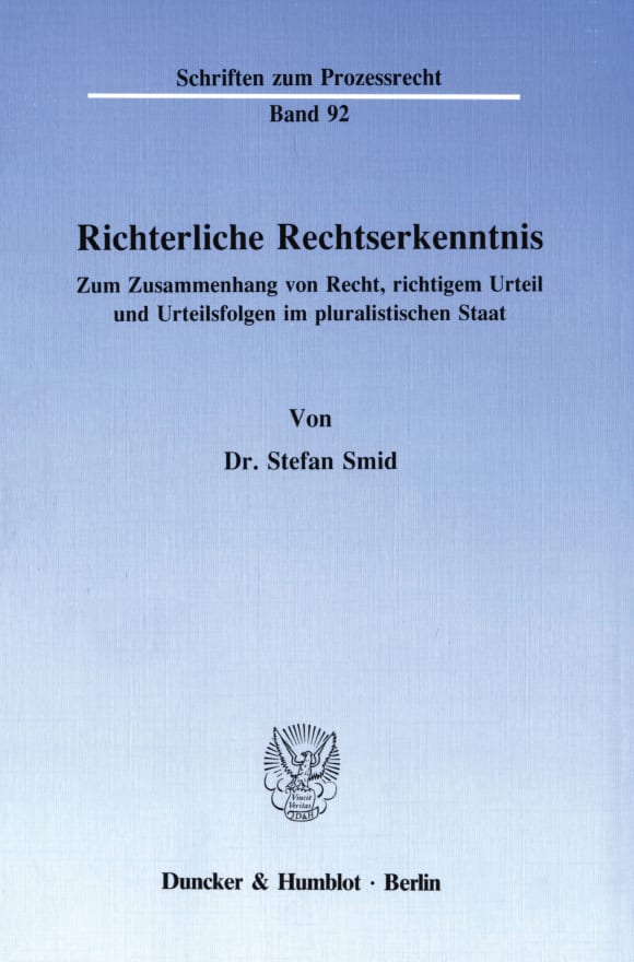 Cover Richterliche Rechtserkenntnis