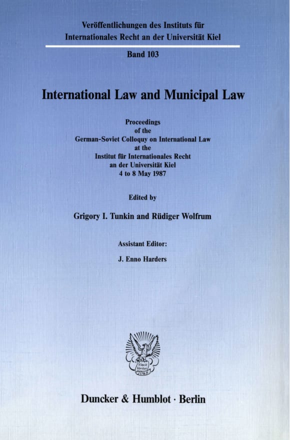 Cover International Law and Municipal Law