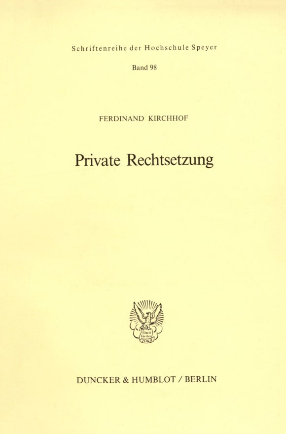 Cover Private Rechtsetzung