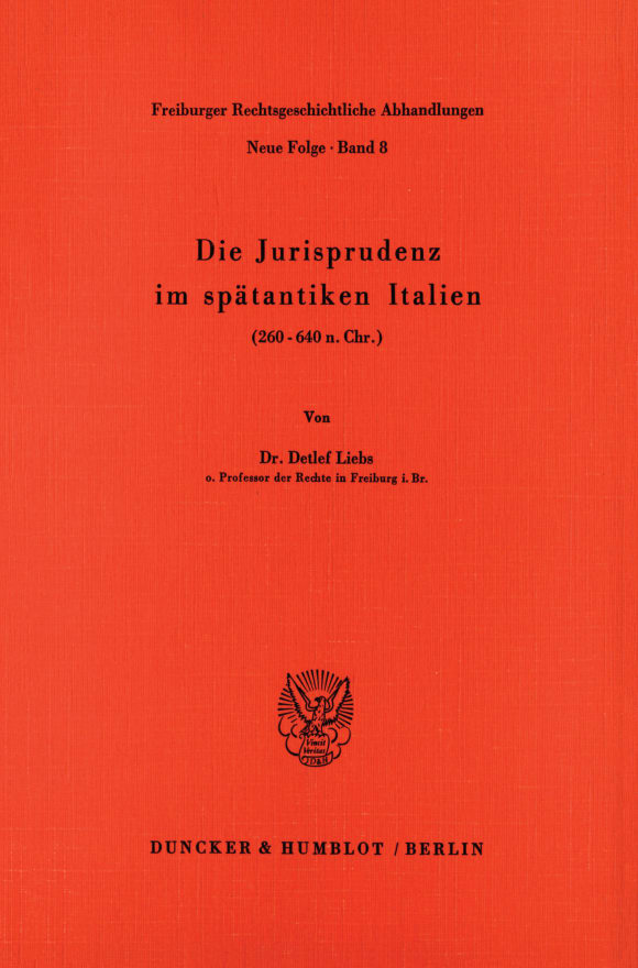 Cover Die Jurisprudenz im spätantiken Italien