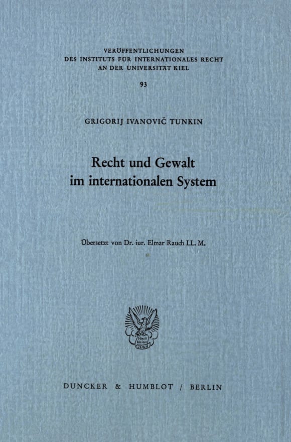 Cover Recht und Gewalt im internationalen System