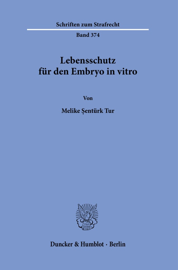 Cover Lebensschutz für den Embryo in vitro