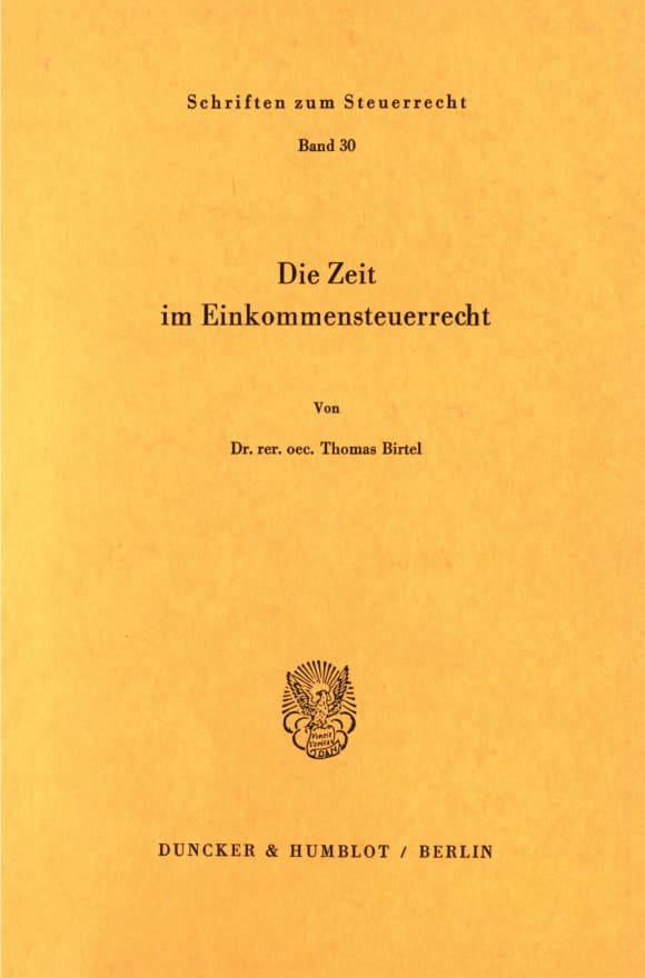 Cover Die Zeit im Einkommensteuerrecht