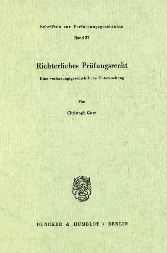 Cover Richterliches Prüfungsrecht