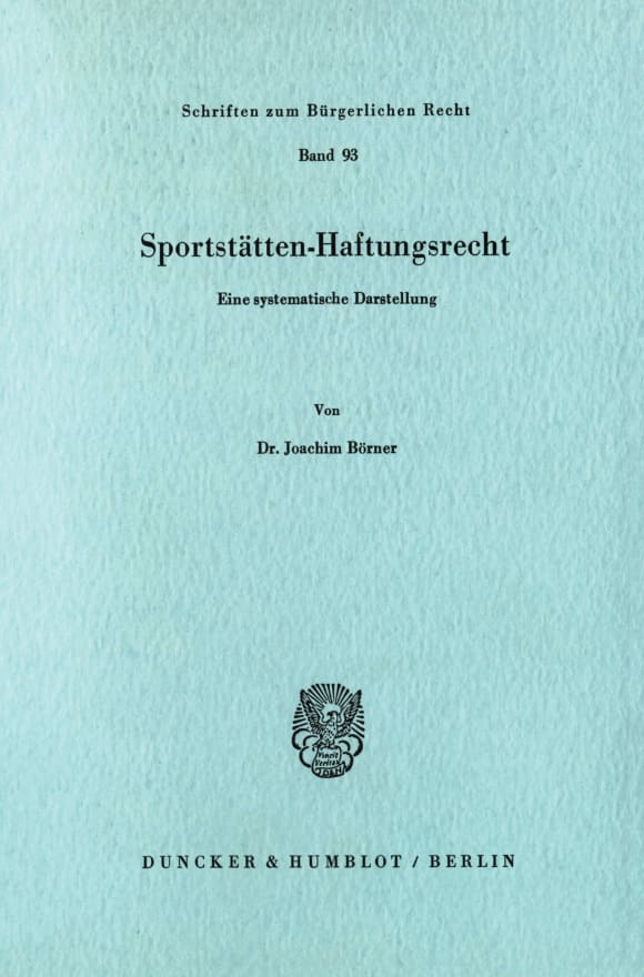 Cover Sportstätten-Haftungsrecht