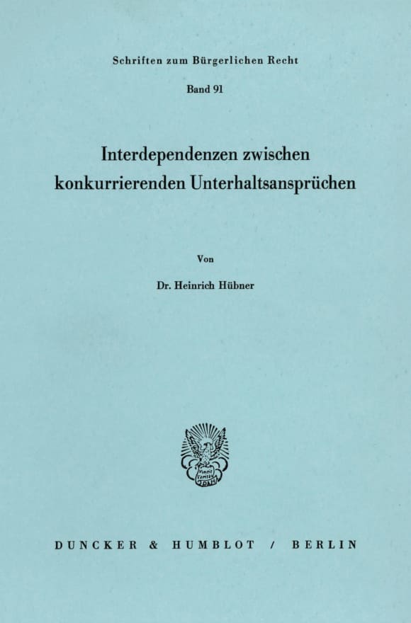 Cover Interdependenzen zwischen konkurrierenden Unterhaltsansprüchen