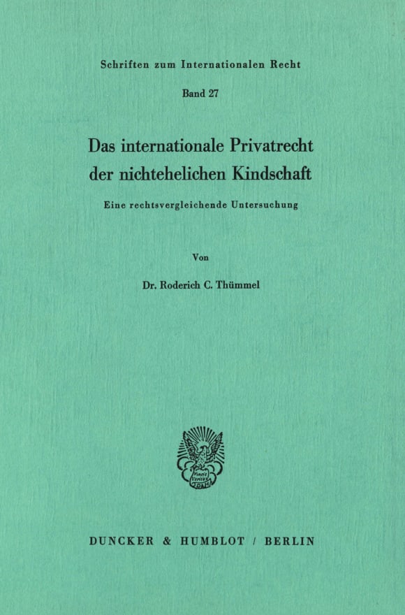 Cover Das internationale Privatrecht der nichtehelichen Kindschaft