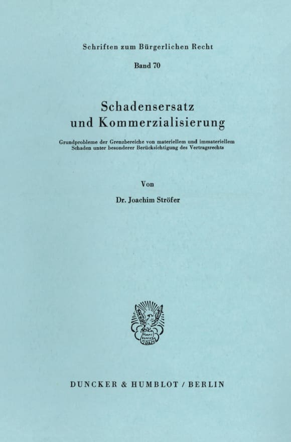 Cover Schadensersatz und Kommerzialisierung