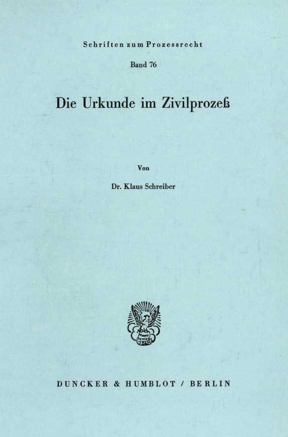 Cover Die Urkunde im Zivilprozeß