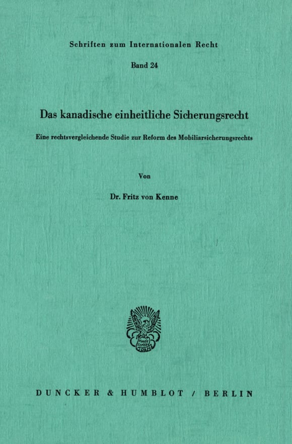 Cover Das kanadische einheitliche Sicherungsrecht