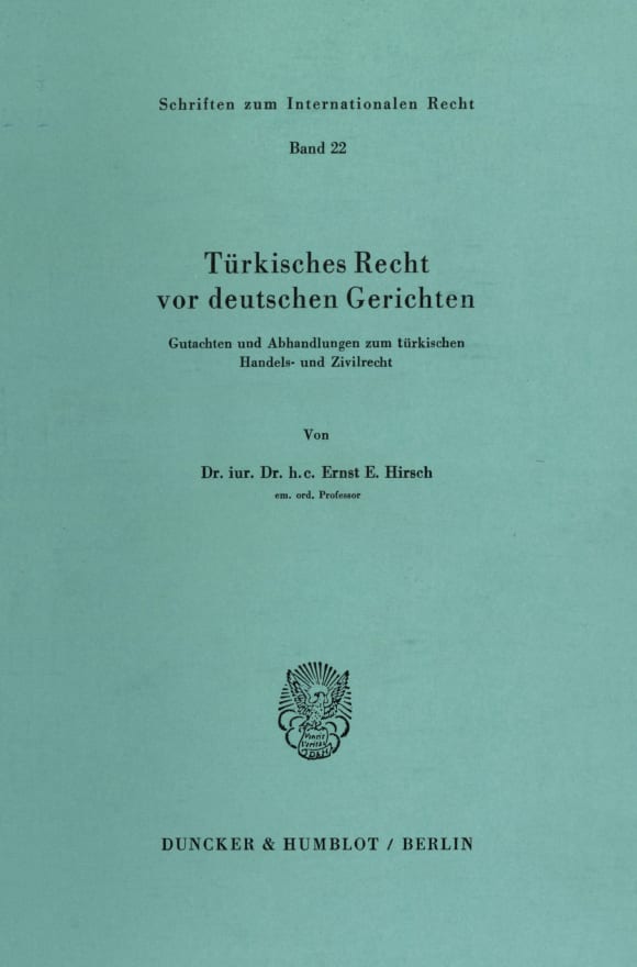 Cover Türkisches Recht vor deutschen Gerichten