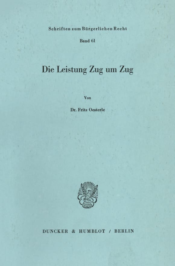 Cover Die Leistung Zug um Zug