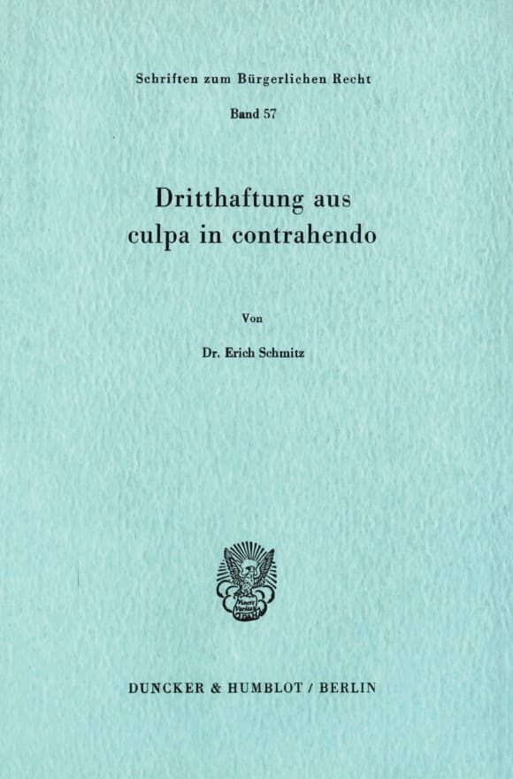 Cover Dritthaftung aus culpa in contrahendo