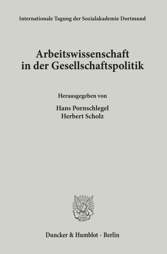 Cover Arbeitswissenschaft in der Gesellschaftspolitik