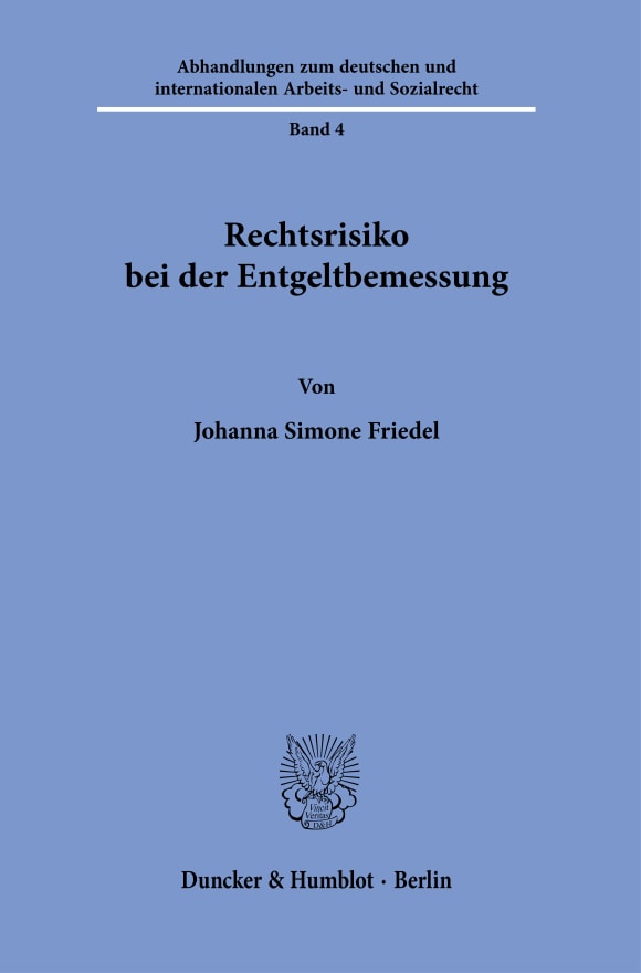 Cover Rechtsrisiko bei der Entgeltbemessung