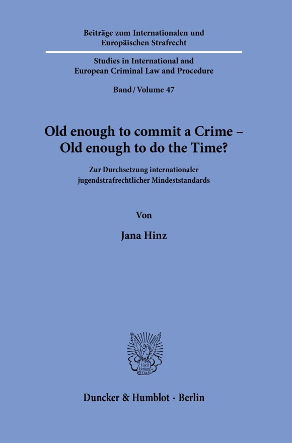 Cover Old enough to commit a Crime – Old enough to do the Time?