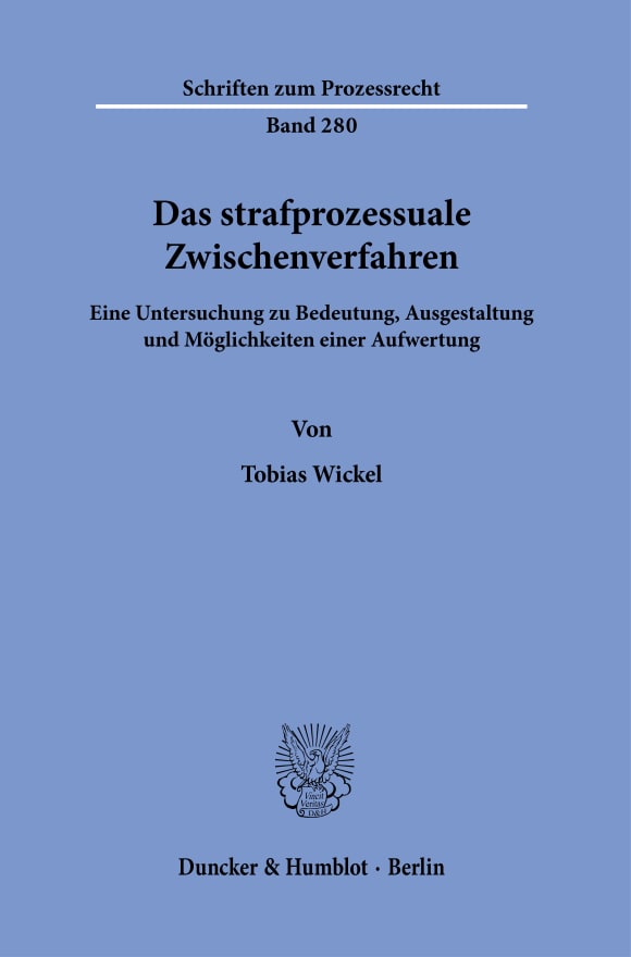 Cover Das strafprozessuale Zwischenverfahren