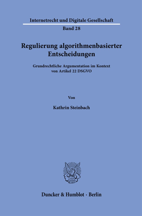 Cover Regulierung algorithmenbasierter Entscheidungen