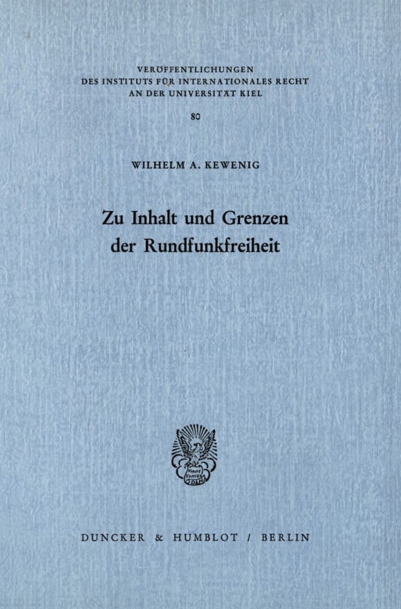 Cover Zu Inhalt und Grenzen der Rundfunkfreiheit