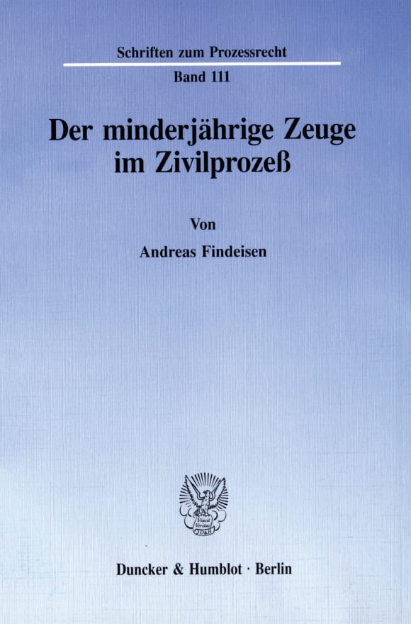 Cover Der minderjährige Zeuge im Zivilprozeß