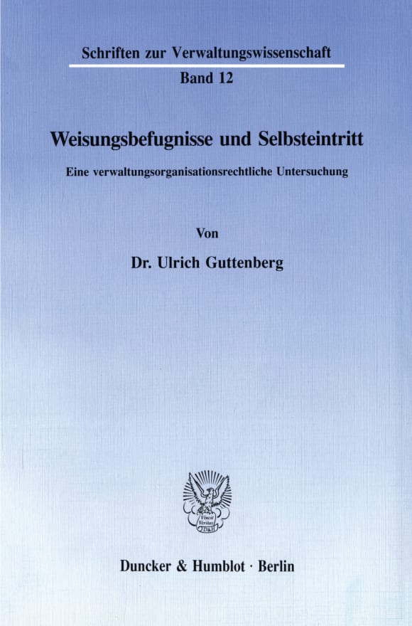 Cover Weisungsbefugnisse und Selbsteintritt