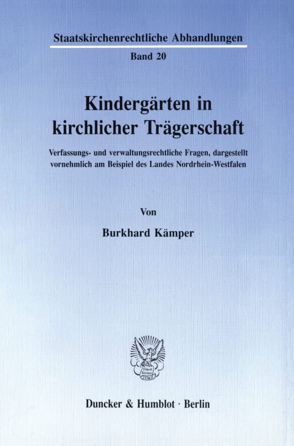 Cover Kindergärten in kirchlicher Trägerschaft