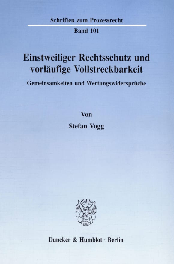 Cover Einstweiliger Rechtsschutz und vorläufige Vollstreckbarkeit